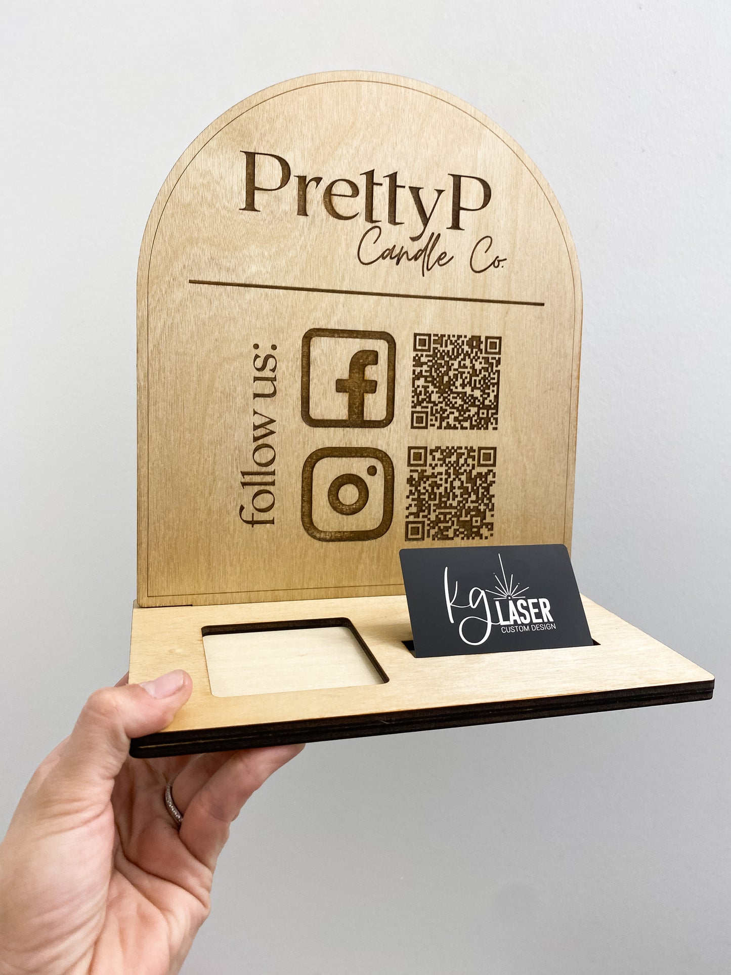 Arched Wood QR Table Display