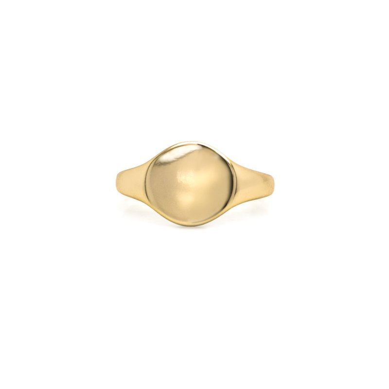 Gold Plated Engraved Signet Ring