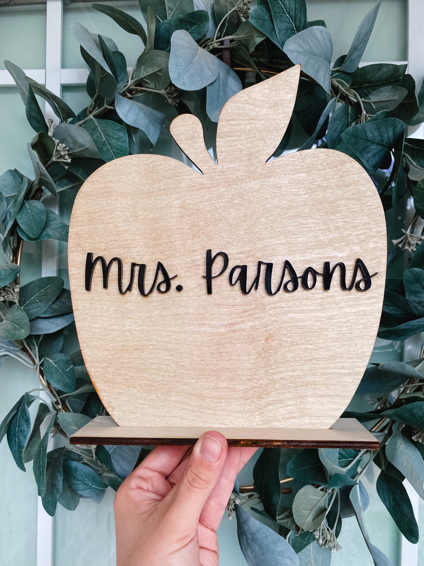 Freestanding Apple Desk Sign