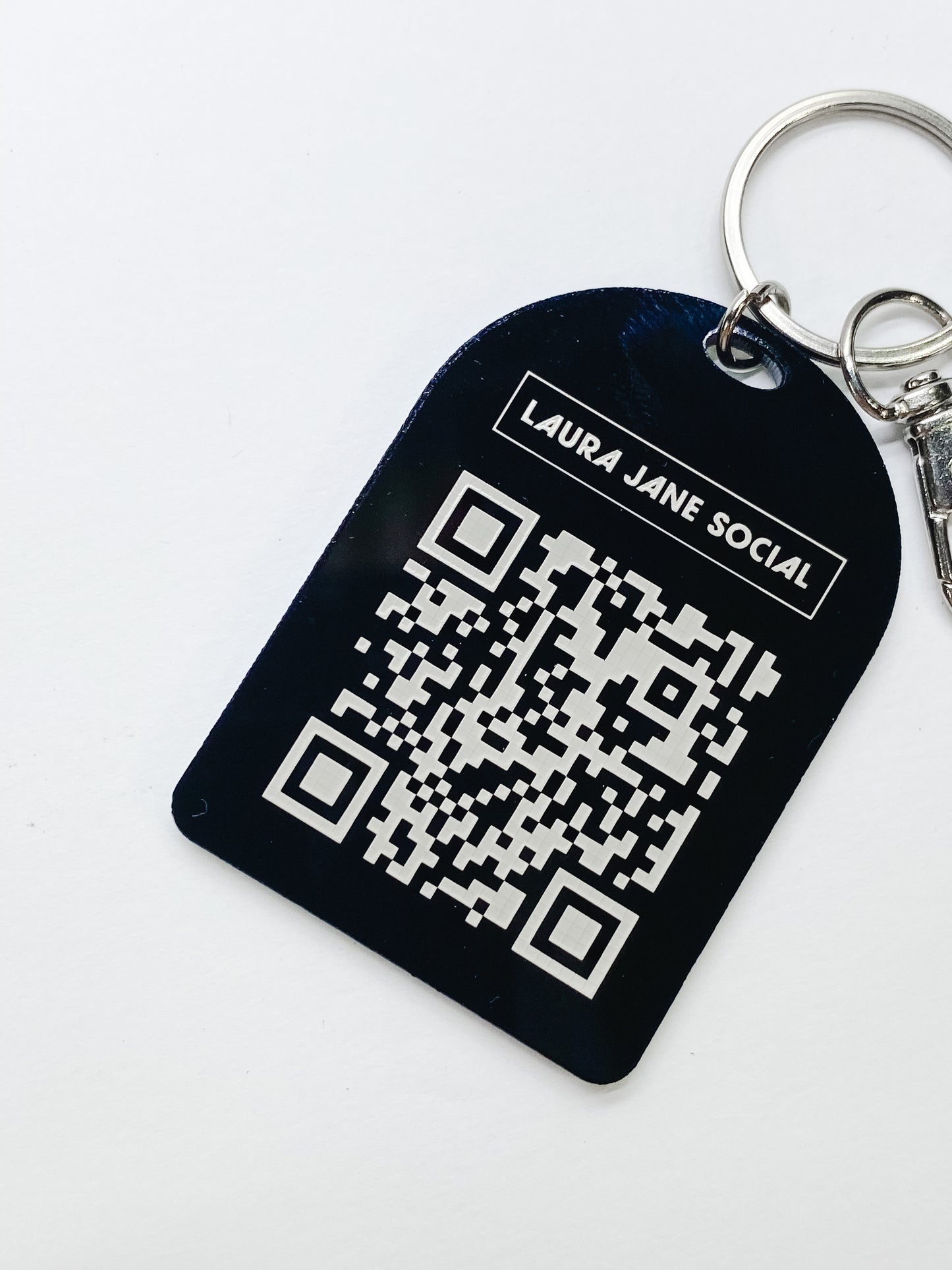 QR Keychain | Laser Engraved