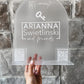 Rounded Arch Logo + QR Code Table Sign