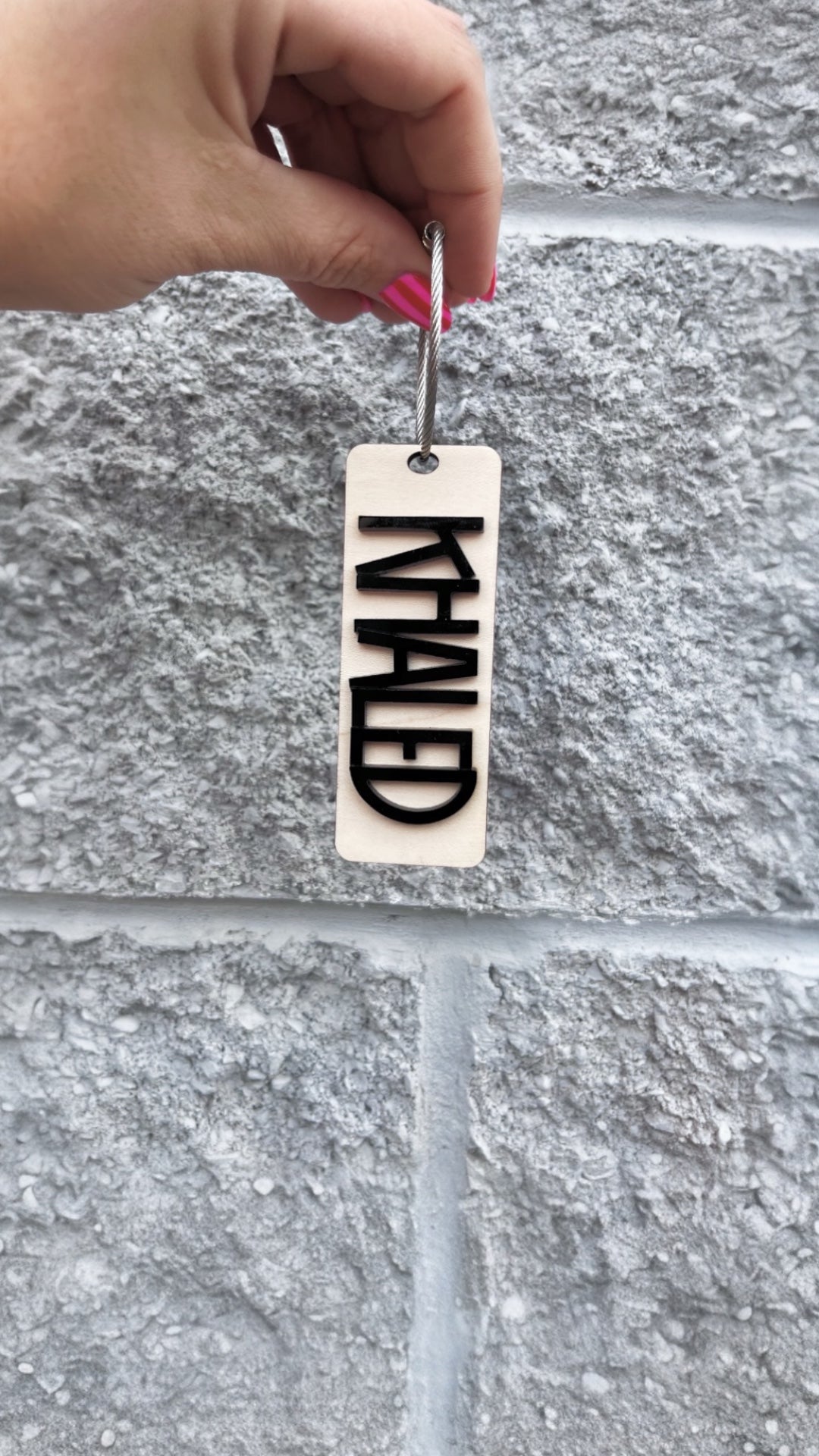 Rounded Acrylic Name Bag Tag - Quirky Font