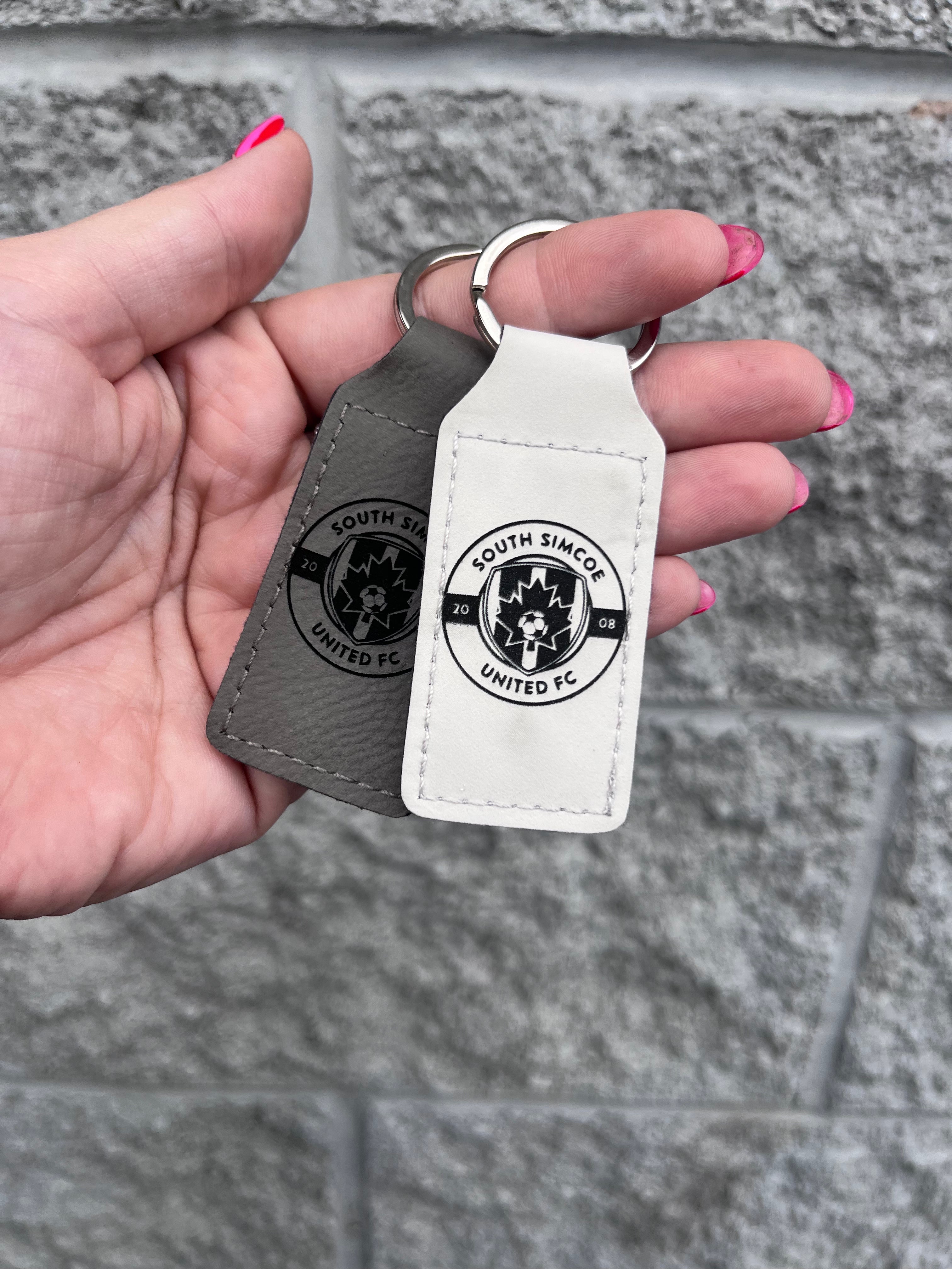 Branded Engraved Leather Keychain