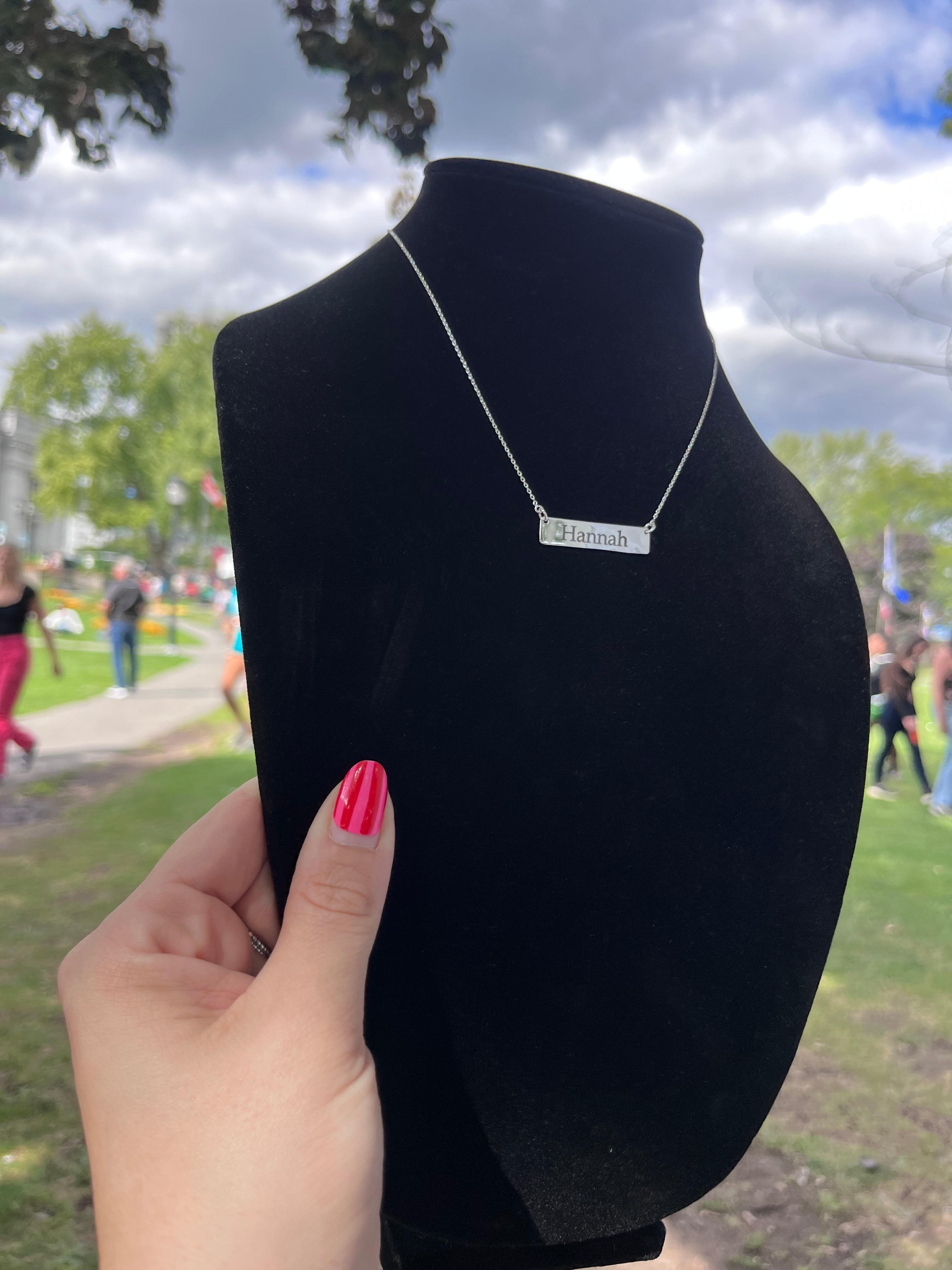 Engraved Bar Necklace