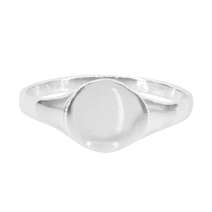 Engraved Round Signet Ring | Silver