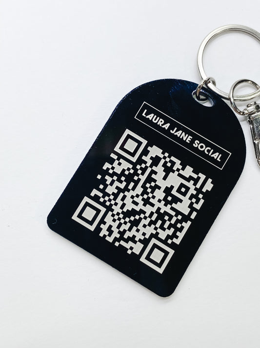 QR Keychain | Laser Engraved