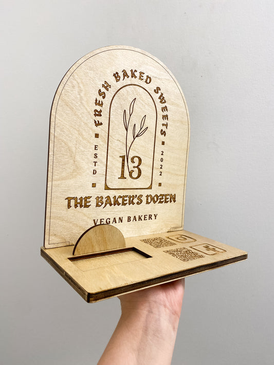 Arched Wood QR Table Display