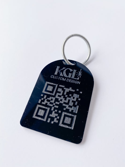 QR Keychain | Laser Engraved