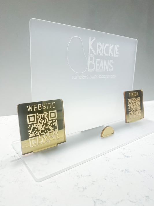 Rounded Rectangle Logo + QR Code Table Sign